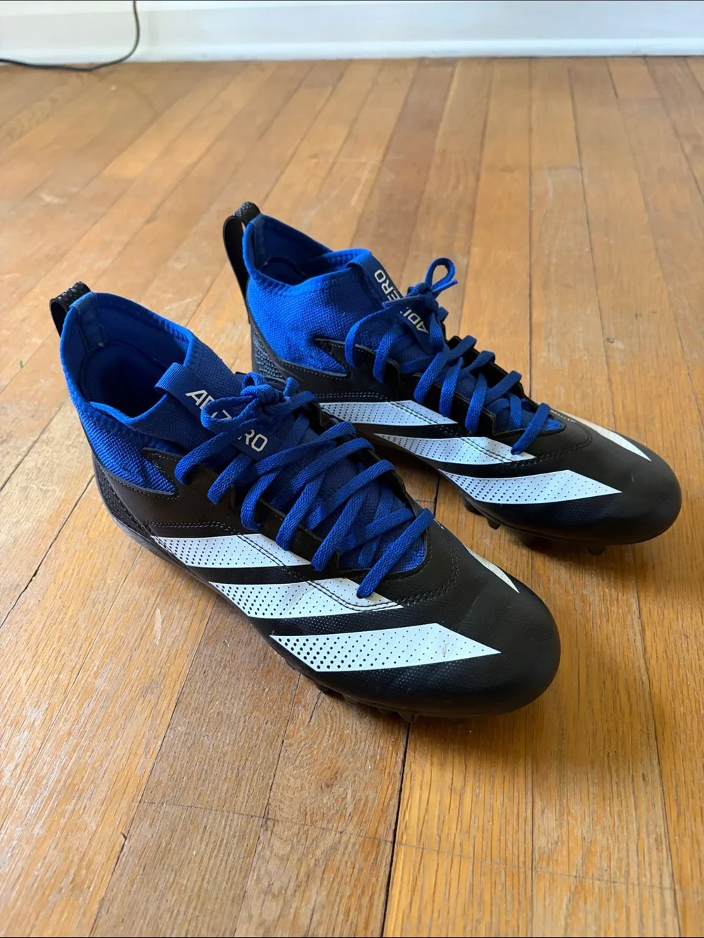 adidas Black, Blue & White Football Cleats